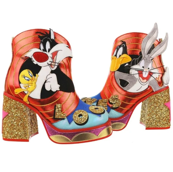 Irregular Choice® x Looney Tunes™ That's All Folks! Platform Boots | 7.5 - Picture 1 of 13